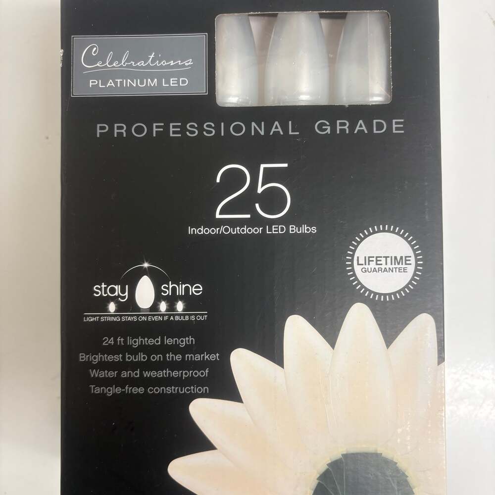 Celebrations Platinum LED 25 Count IndoorOutdoor Professional String Lights 24ft